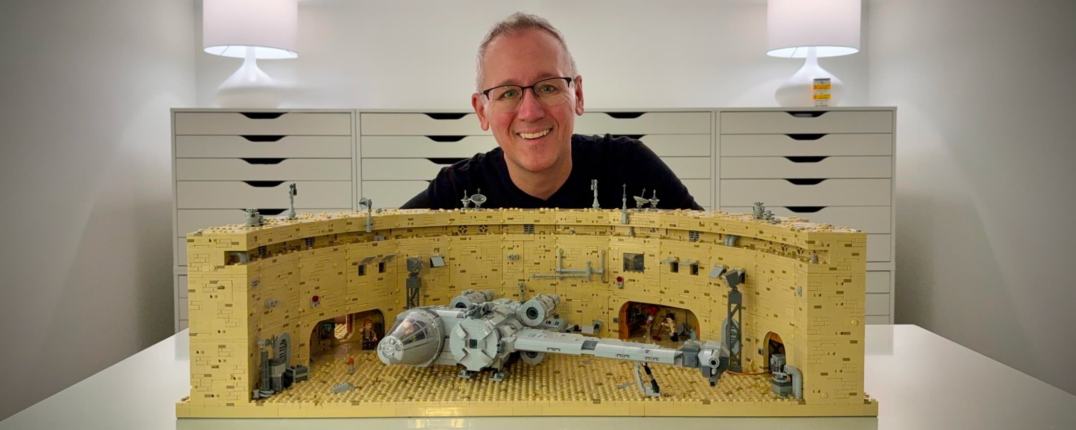 Eric Parsons with his Docking Bay 4 LEGO diorama