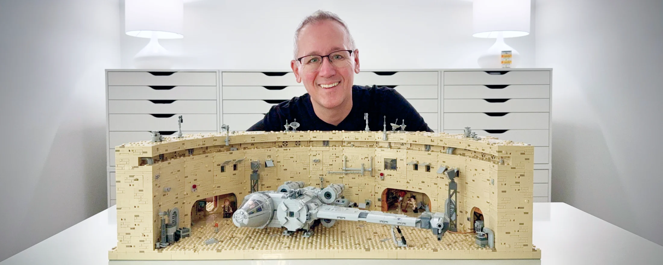 Eric Parsons with his Docking Bay 4 LEGO diorama