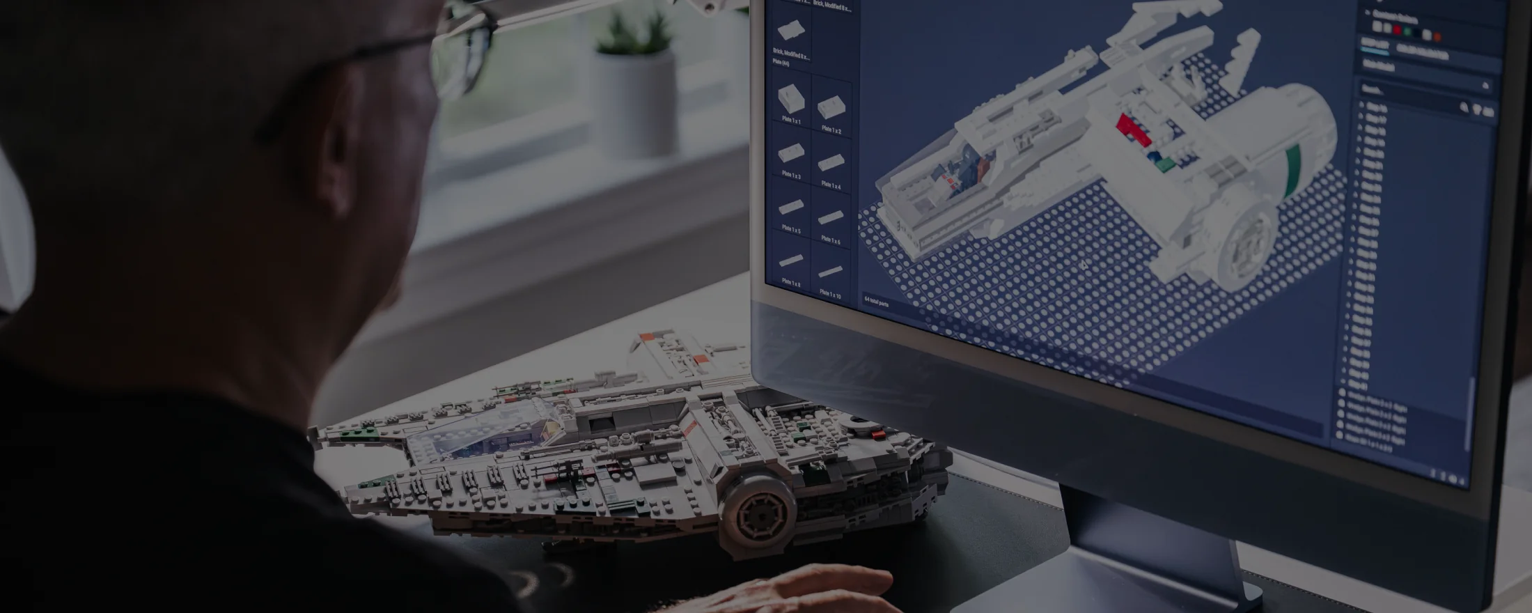 Eric Parsons designing a custom Star Wars LEGO ship in BrickLink Studio